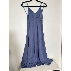 New In Women's Wide Leg Empire V-Neck Jumpsuit  Sz S Blue/purple